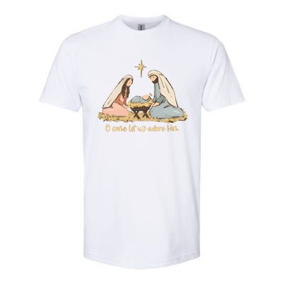 Nativity Scene Christian Christmas Softstyle CVC T-Shirt