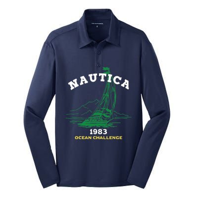 NAUTICA SUSTAINABLY CRAFTED OCEAN CHALLENGE GRAPHIC Silk Touch Performance Long Sleeve Polo