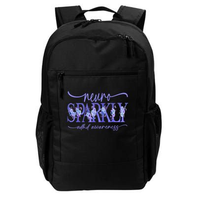 Neuro Sparkly Celebrate Neurodiversity ADHD ASD Floral Purpl Backpack