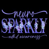 Neuro Sparkly Celebrate Neurodiversity ADHD ASD Floral Purpl 16 in Basic Backpack