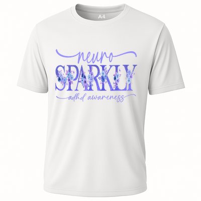 Neuro Sparkly Celebrate Neurodiversity ADHD ASD Floral Purpl Performance Shirt
