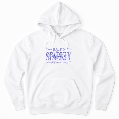 Neuro Sparkly Celebrate Neurodiversity ADHD ASD Floral Purpl Hoodie