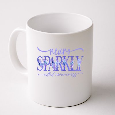Neuro Sparkly Celebrate Neurodiversity ADHD ASD Floral Purpl Mug