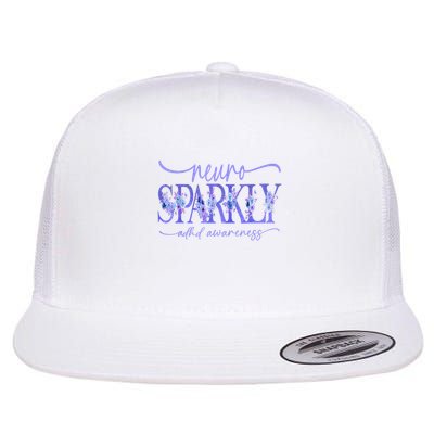 Neuro Sparkly Celebrate Neurodiversity ADHD ASD Floral Purpl Flatbill Hat