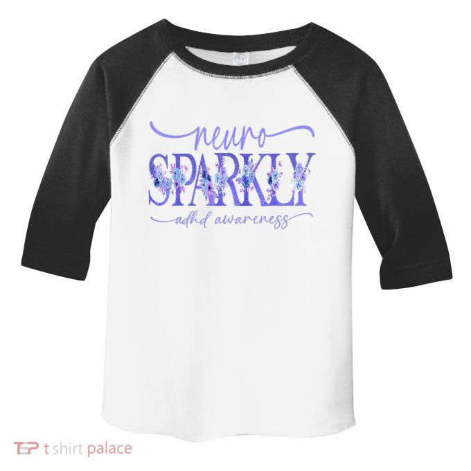 Neuro Sparkly Celebrate Neurodiversity ADHD ASD Floral Purpl Toddler Fine Jersey T-Shirt