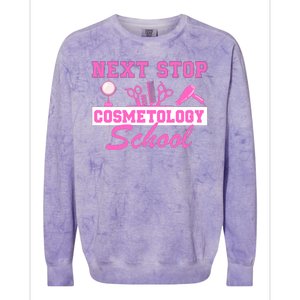 Next Stop Cosmetology School Graduation Cosmetology Grad Colorblast Crewneck Sweatshirt