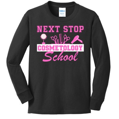 Next Stop Cosmetology School Graduation Cosmetology Grad Kids Long Sleeve Shirt