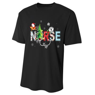 Nurse Stethoscope Christmas Tree Ornaments Decor Performance Sprint T-Shirt