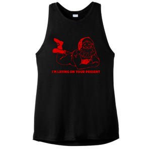 Naked Santa Claus IM Laying On Your Present Ladies PosiCharge Tri-Blend Wicking Tank