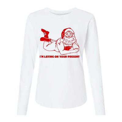 Naked Santa Claus IM Laying On Your Present Womens Cotton Relaxed Long Sleeve T-Shirt