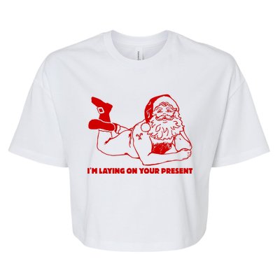 Naked Santa Claus IM Laying On Your Present Bella+Canvas Jersey Crop Tee