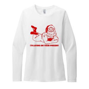 Naked Santa Claus IM Laying On Your Present Womens CVC Long Sleeve Shirt