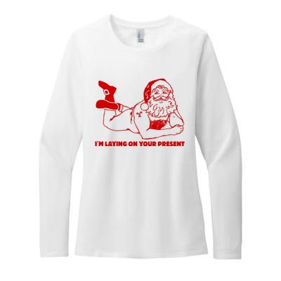 Naked Santa Claus IM Laying On Your Present Womens CVC Long Sleeve Shirt