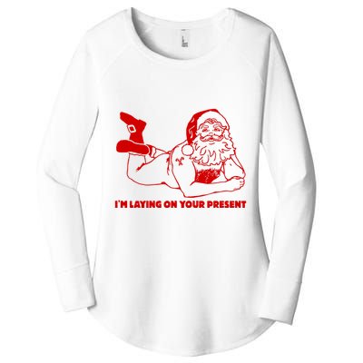 Naked Santa Claus IM Laying On Your Present Women's Perfect Tri Tunic Long Sleeve Shirt