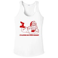 Naked Santa Claus IM Laying On Your Present Ladies PosiCharge Competitor Racerback Tank