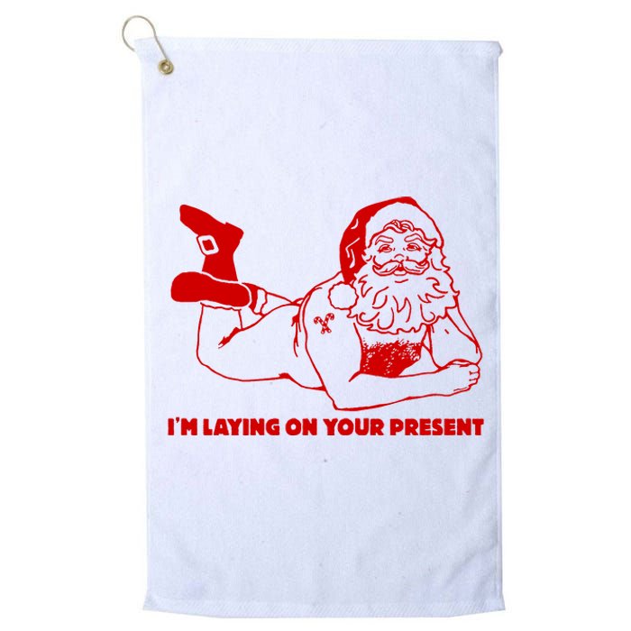 Naked Santa Claus IM Laying On Your Present Platinum Collection Golf Towel