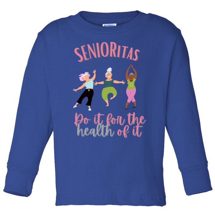 Novelty Senior Citizen Fitness Workout Gym Cool Gift Toddler Long Sleeve Shirt