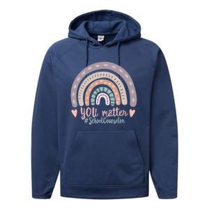 National School Counselor Week You Matter Counseling Teacher Gift Performance Fleece Hoodie