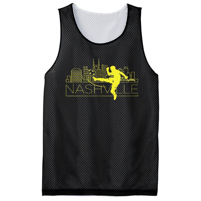 Nashville Soccer City Skyline Mesh Reversible Basketball Jersey Tank