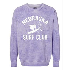 Nebraska Surf Club Funny Nebraska Colorblast Crewneck Sweatshirt