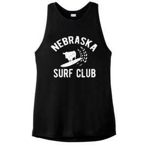 Nebraska Surf Club Funny Nebraska Ladies PosiCharge Tri-Blend Wicking Tank