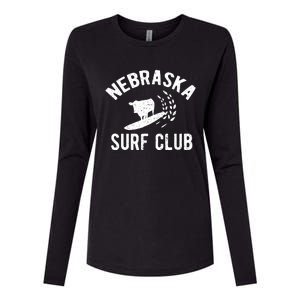 Nebraska Surf Club Funny Nebraska Womens Cotton Relaxed Long Sleeve T-Shirt