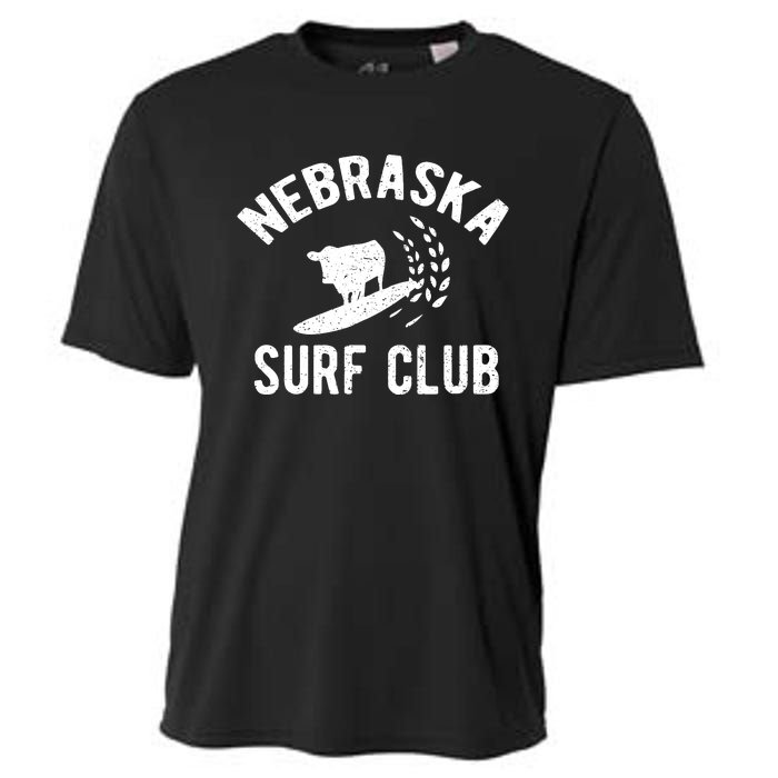 Nebraska Surf Club Funny Nebraska Cooling Performance Crew T-Shirt