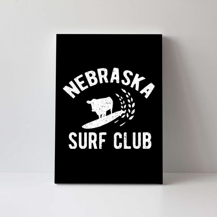 Nebraska Surf Club Funny Nebraska Canvas