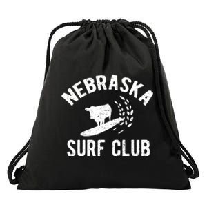 Nebraska Surf Club Funny Nebraska Drawstring Bag