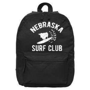 Nebraska Surf Club Funny Nebraska 16 in Basic Backpack