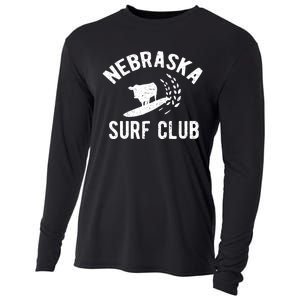 Nebraska Surf Club Funny Nebraska Cooling Performance Long Sleeve Crew