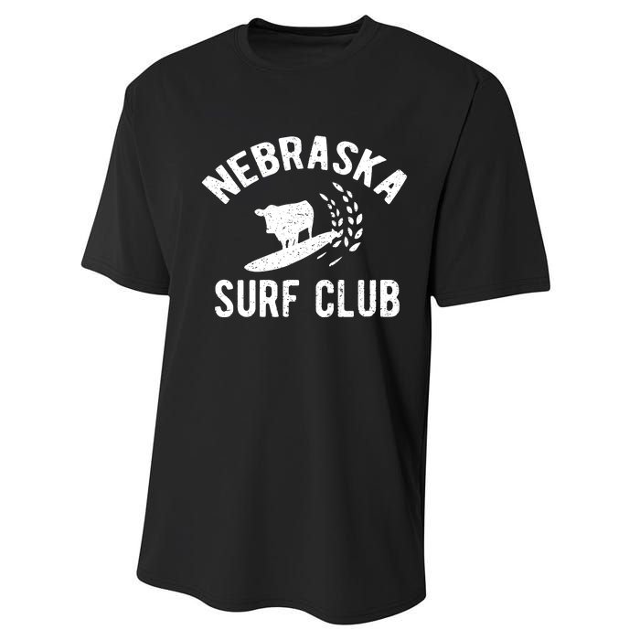 Nebraska Surf Club Funny Nebraska Performance Sprint T-Shirt