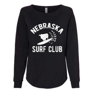 Nebraska Surf Club Funny Nebraska Womens California Wash Sweatshirt