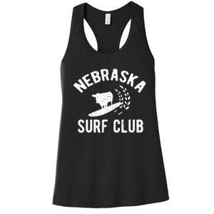 Nebraska Surf Club Funny Nebraska Women's Racerback Tank