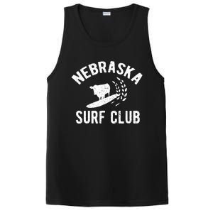 Nebraska Surf Club Funny Nebraska PosiCharge Competitor Tank