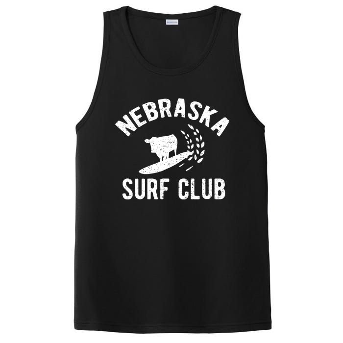 Nebraska Surf Club Funny Nebraska PosiCharge Competitor Tank