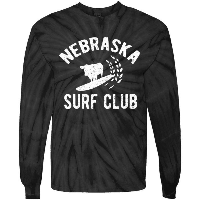 Nebraska Surf Club Funny Nebraska Tie-Dye Long Sleeve Shirt