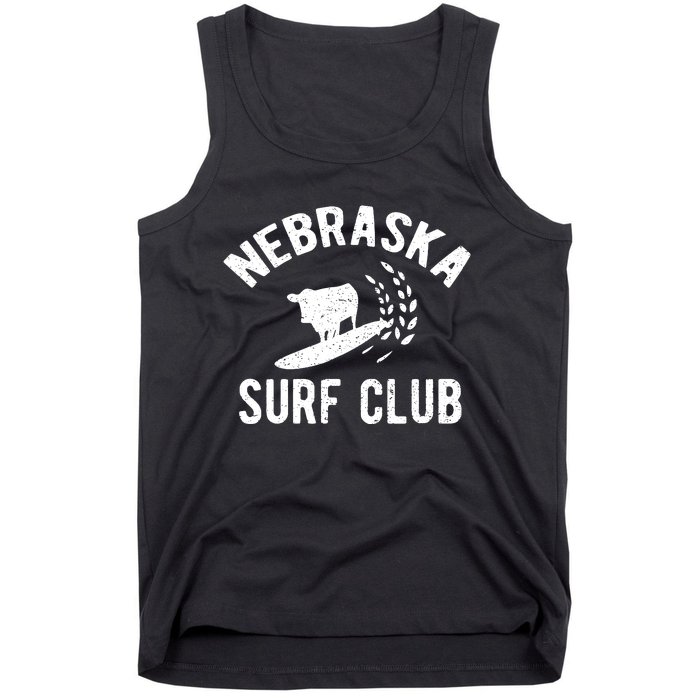 Nebraska Surf Club Funny Nebraska Tank Top