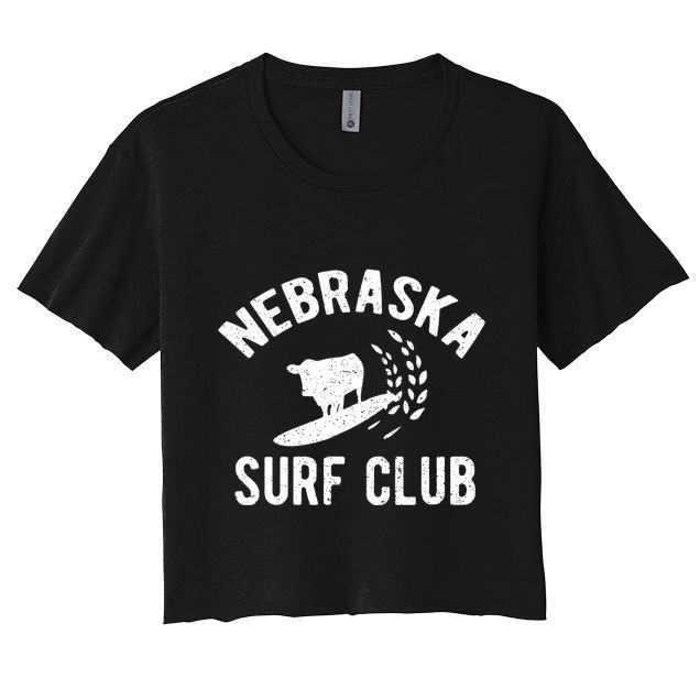 Nebraska Surf Club Funny Nebraska Crop Top
