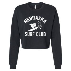 Nebraska Surf Club Funny Nebraska Cropped Pullover Crew