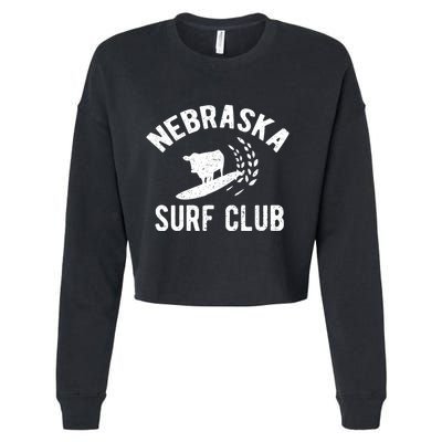 Nebraska Surf Club Funny Nebraska Cropped Pullover Crew