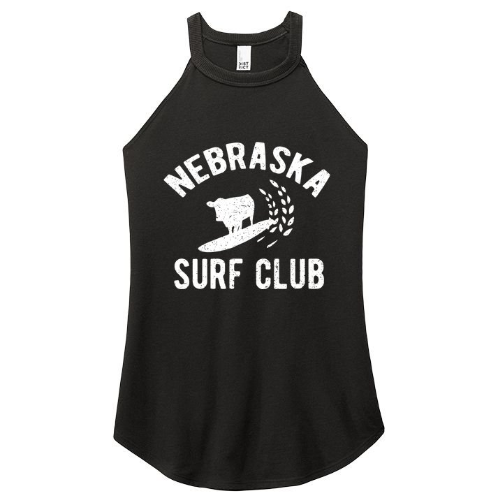 Nebraska Surf Club Funny Nebraska Women's Perfect Tri Rocker Tank