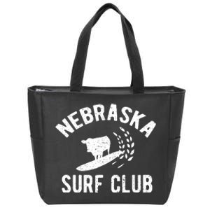 Nebraska Surf Club Funny Nebraska Zip Tote Bag