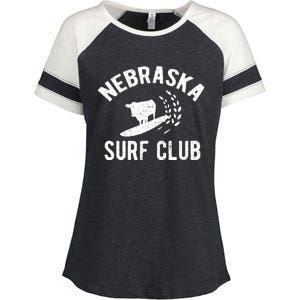 Nebraska Surf Club Funny Nebraska Enza Ladies Jersey Colorblock Tee