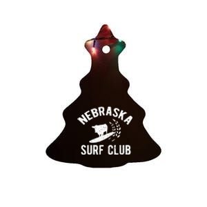 Nebraska Surf Club Funny Nebraska Ceramic Tree Ornament