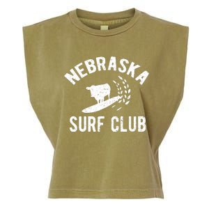 Nebraska Surf Club Funny Nebraska Garment-Dyed Women's Muscle Tee