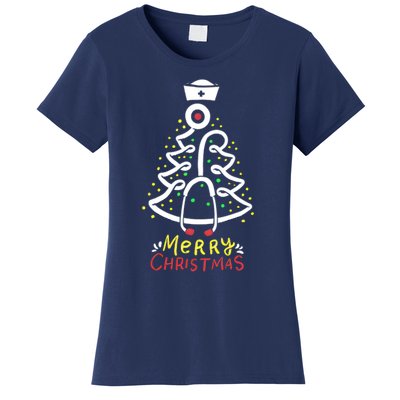 Nurse Stethoscope Christmas Tree Women's T-Shirt