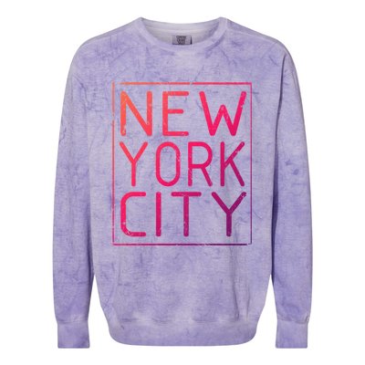 Newyork Souvenir Cool Gift New York City Cool Gift Nyc Souvenir Colorblast Crewneck Sweatshirt