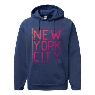 Newyork Souvenir Cool Gift New York City Cool Gift Nyc Souvenir Performance Fleece Hoodie