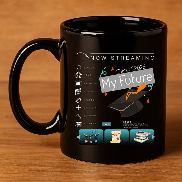 Now Streaming Class Of 2025 Graduation High School Graduate .Png 11oz C Handle Ceramic Mug